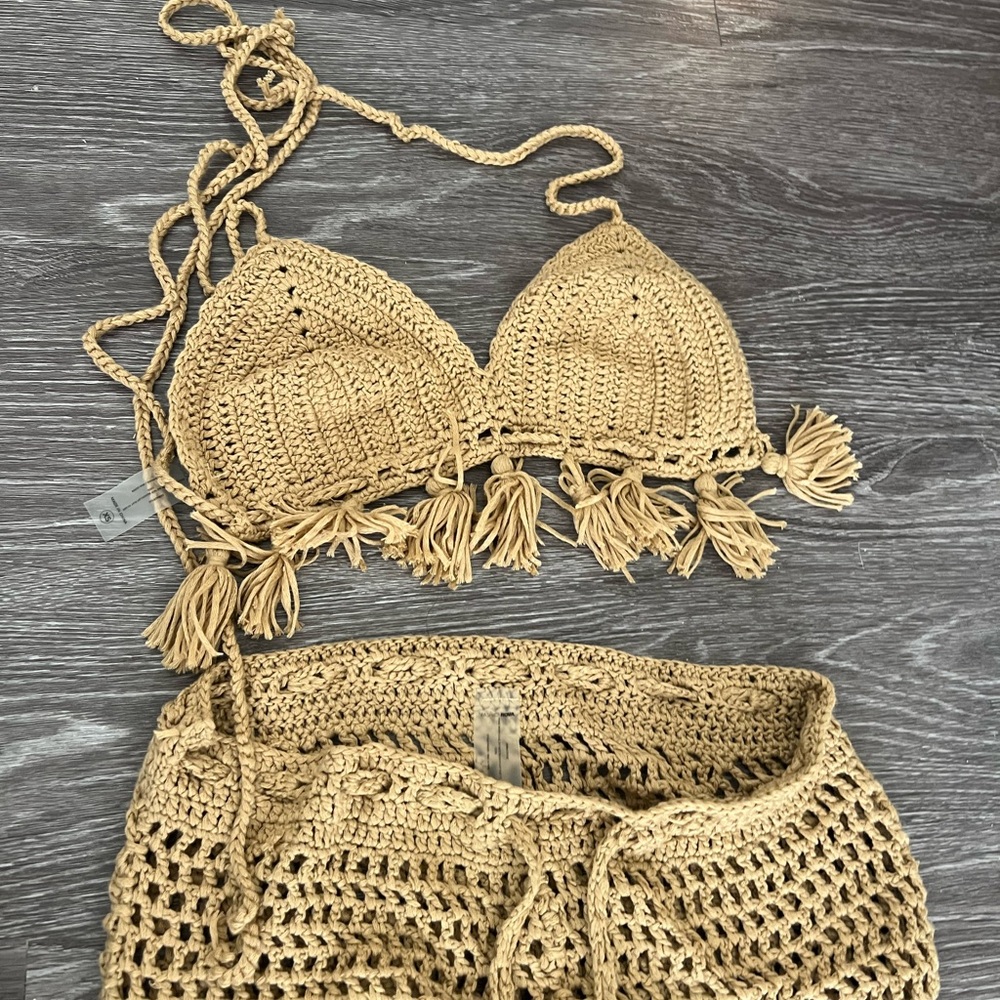 Long pants crocheted pants set